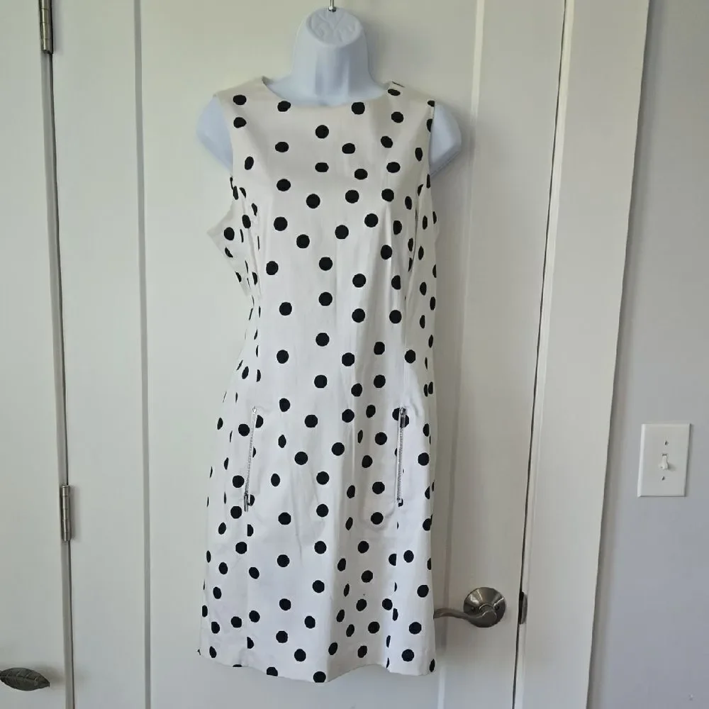 Anne Klein Black and White Sleeveless Sheath Mini Dress - Picture 1 of 4